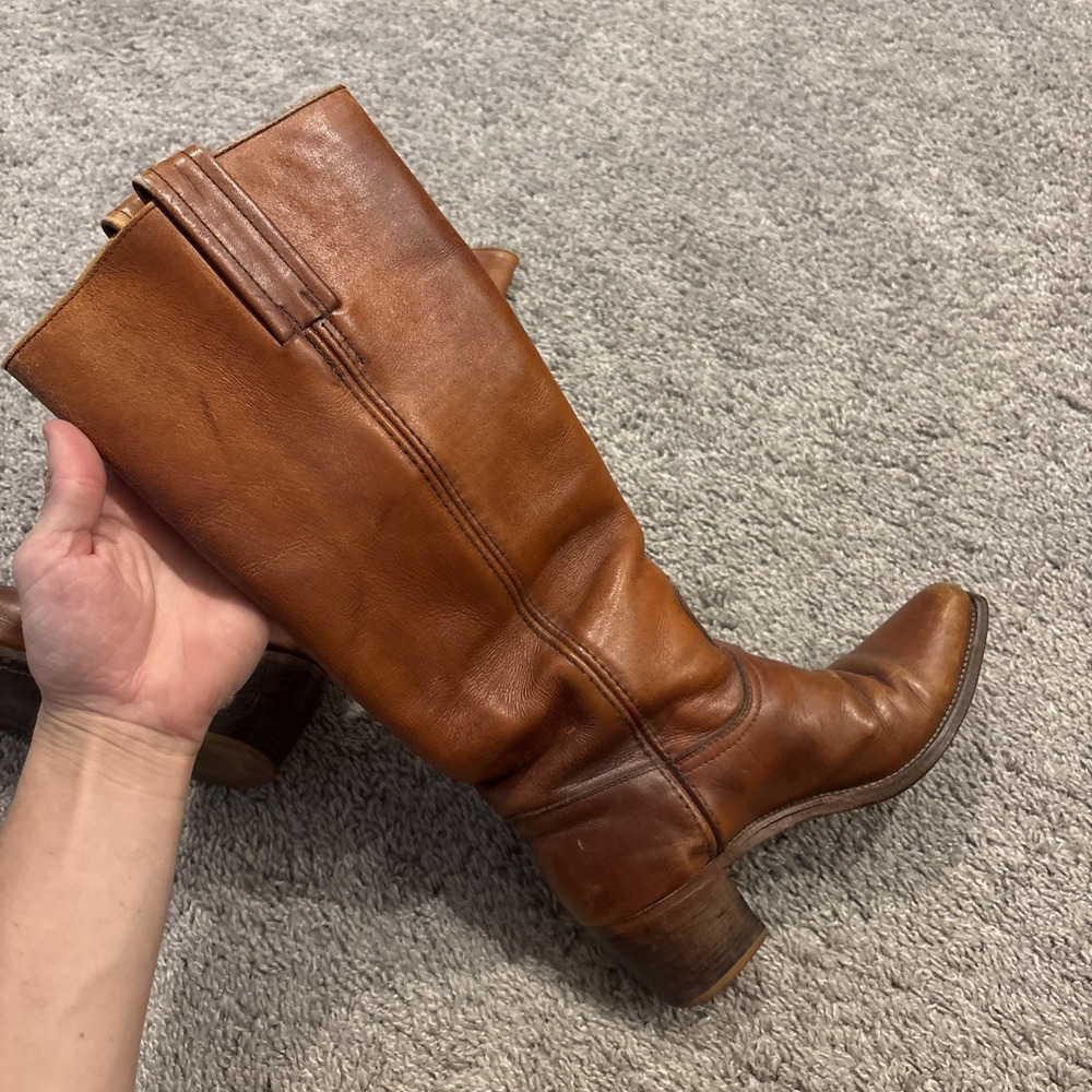 Vintage 70s FRYE Black Label Campus Boots 8760 Made in USA Leather Women's 6.5 B - Picture 14 of 16